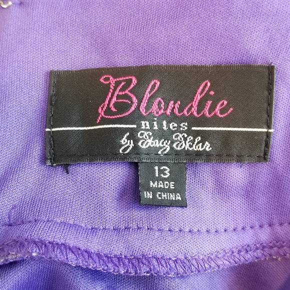 NWOT Blondie Nites Purple Halter Dress, Size 13 - Picture 14 of 16